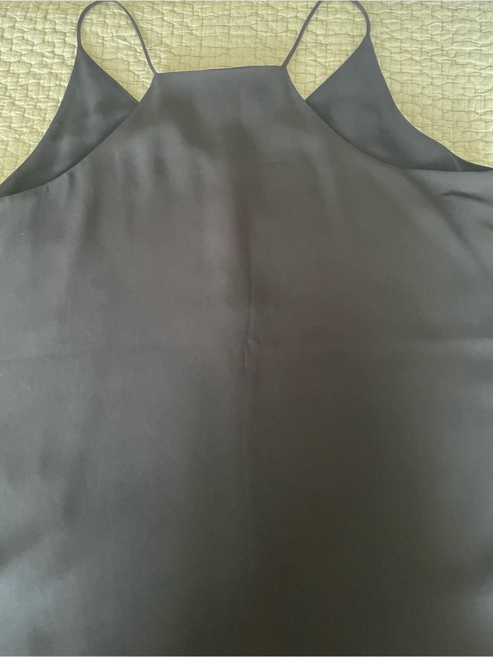 LOFT Black Satin Button-Front Cami - Picture 2 of 3